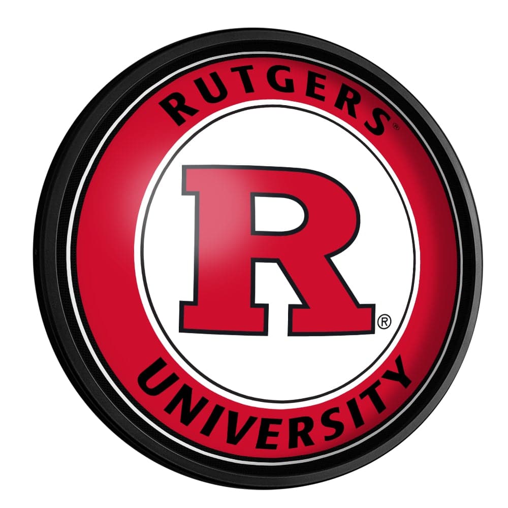 Rutgers Scarlet Knights: Round Slimline Lighted Wall Sign - The Fan-Brand