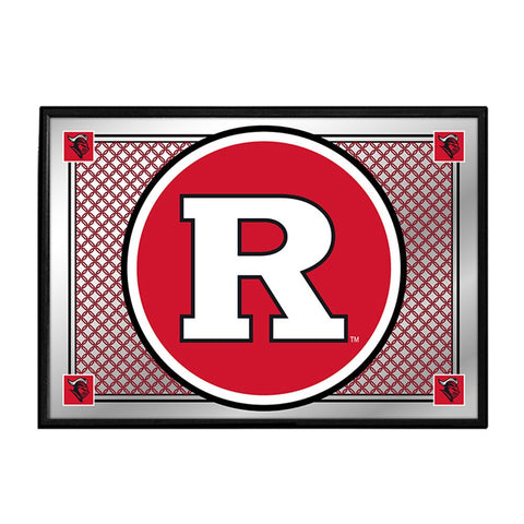 Rutgers Scarlet Knights: Team Spirit - Framed Mirrored Wall Sign - The Fan-Brand