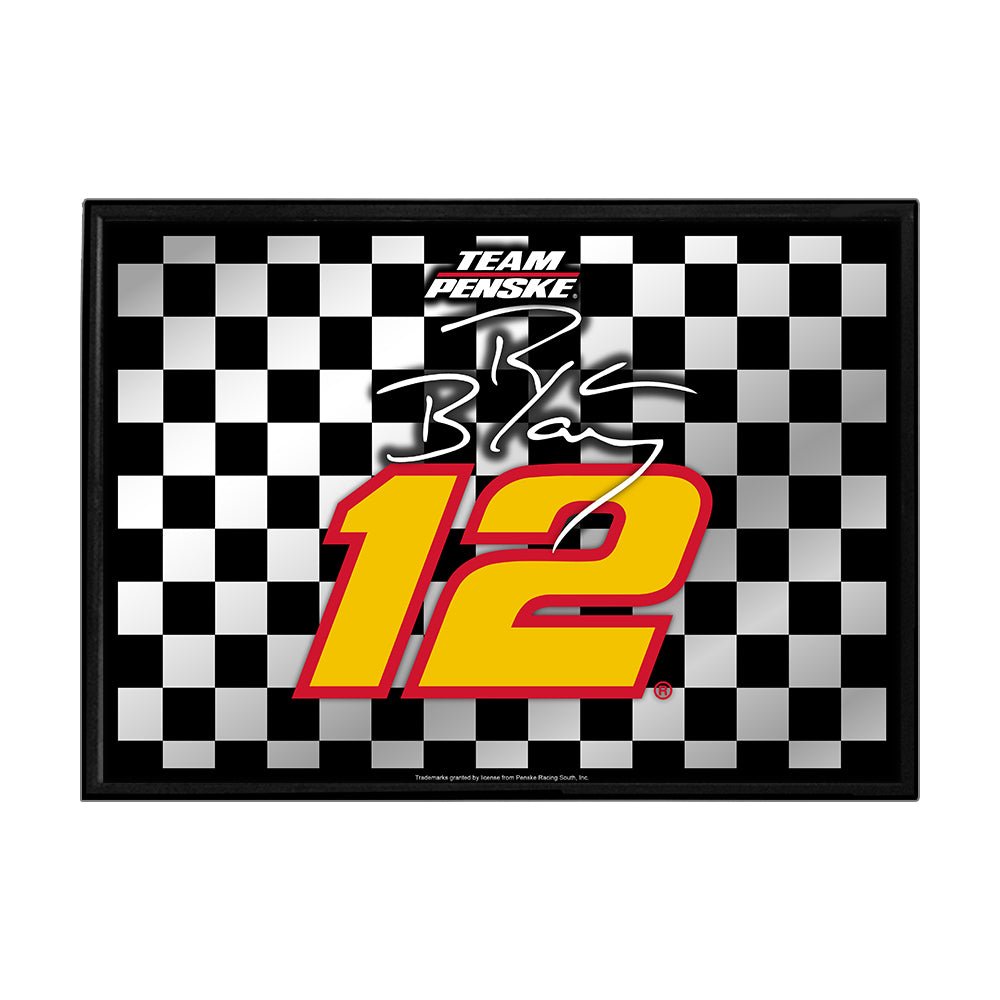 Ryan Blaney: Checkered Flag - Framed Mirrored Wall Sign - The Fan-Brand