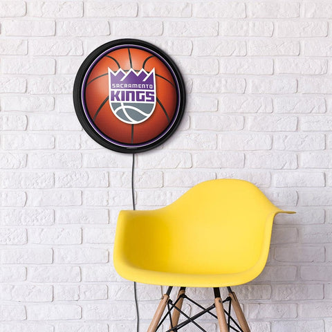 Sacramento Kings: Basketball - Round Slimline Lighted Wall Sign - The Fan-Brand