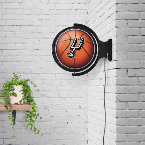San Antonio Spurs: Basketball - Original Round Rotating Lighted Wall Sign - The Fan-Brand