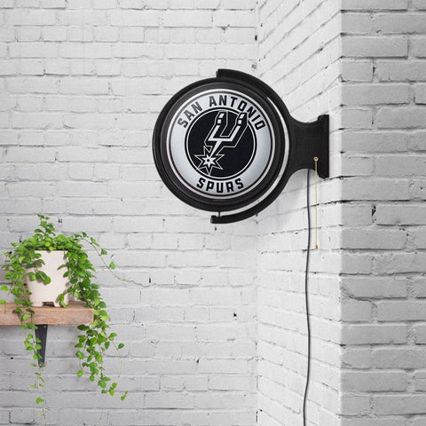 San Antonio Spurs: Original Round Rotating Lighted Wall Sign - The Fan-Brand