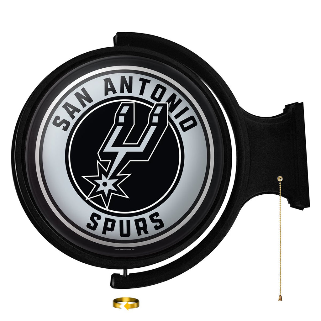 San Antonio Spurs: Original Round Rotating Lighted Wall Sign - The Fan-Brand