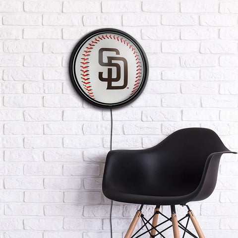 San Diego Padres: Baseball - Round Slimline Lighted Wall Sign - The Fan-Brand