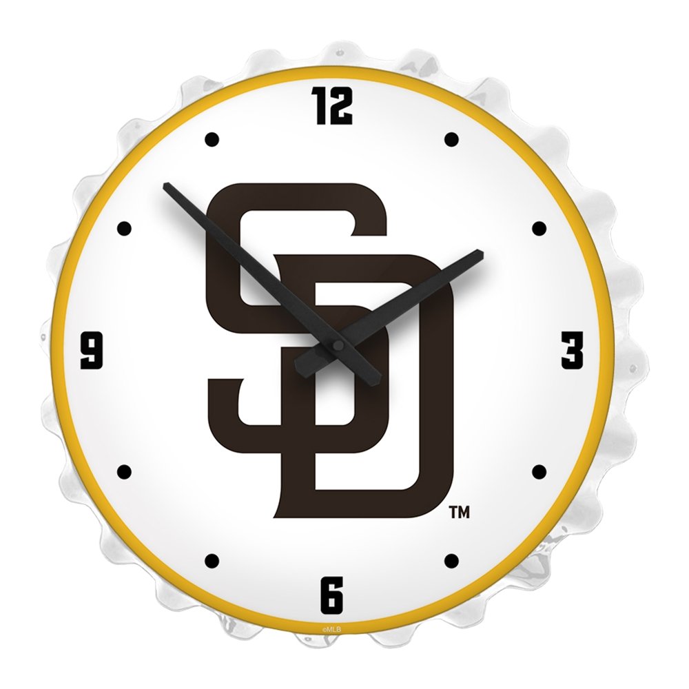 San Diego Padres: Logo - Bottle Cap Lighted Wall Clock - The Fan-Brand