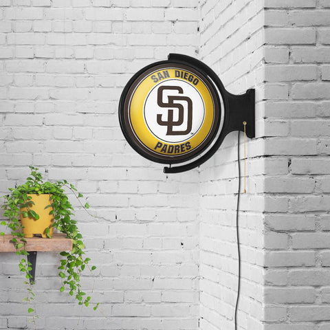 San Diego Padres: Original Round Rotating Lighted Wall Sign - The Fan-Brand