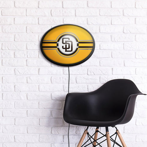 San Diego Padres: Oval Slimline Lighted Wall Sign - The Fan-Brand