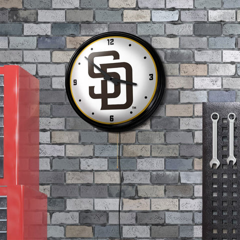 San Diego Padres: Retro Lighted Wall Clock - The Fan-Brand