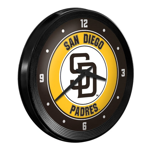 San Diego Padres: Ribbed Frame Wall Clock - The Fan-Brand
