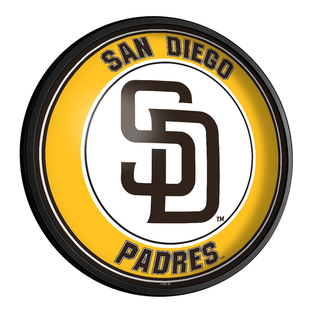 San Diego Padres: Round Slimline Lighted Wall Sign - The Fan-Brand