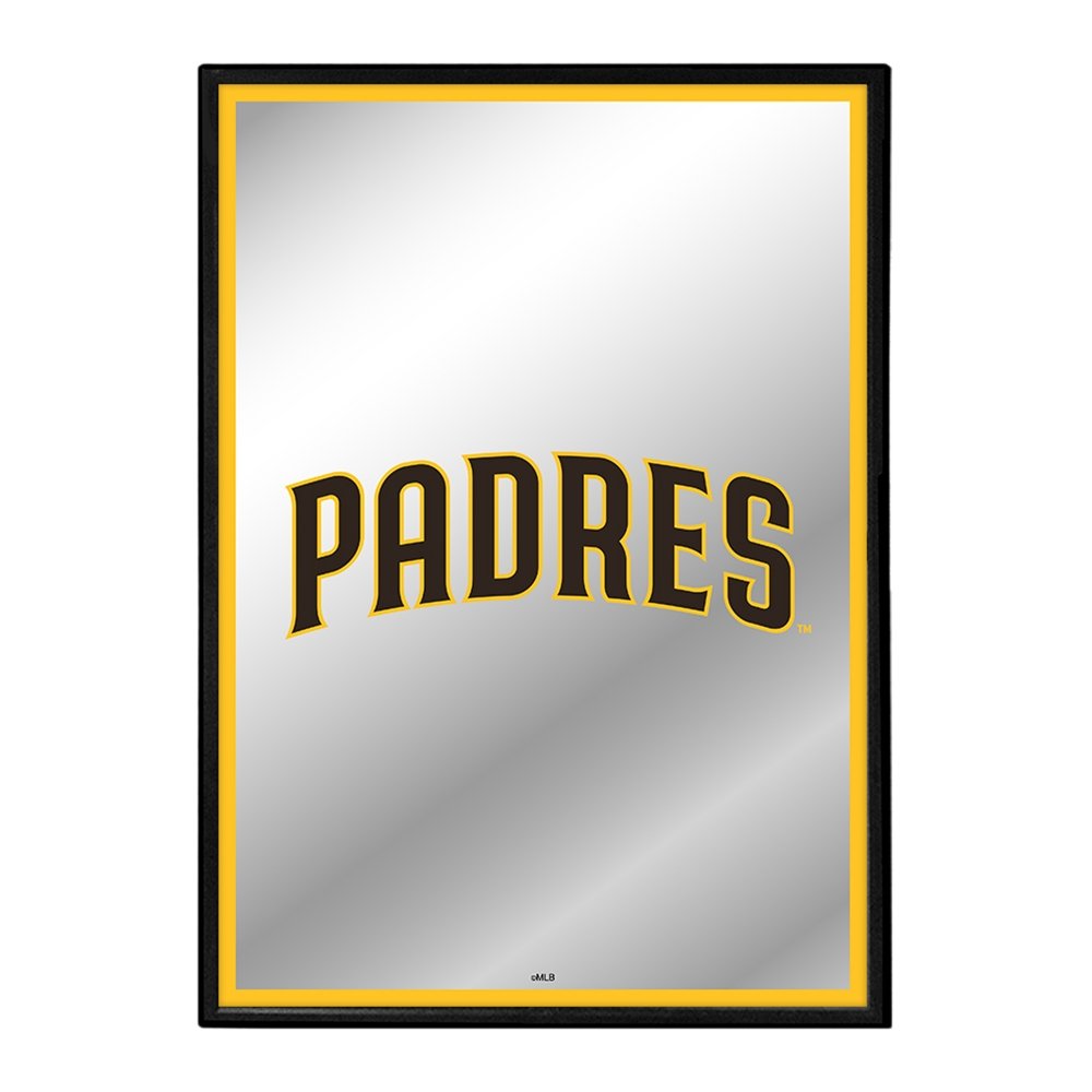 San Diego Padres: Vertical Framed Mirrored Wall Sign - The Fan-Brand