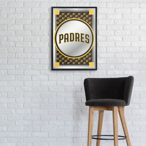 San Diego Padres: Vertical Team Spirit - Framed Mirrored Wall Sign - The Fan-Brand