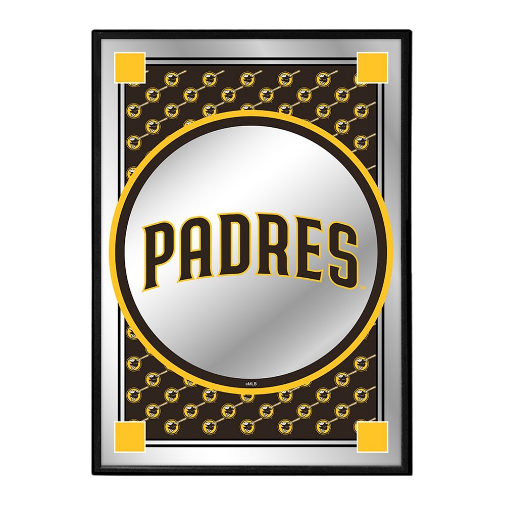 San Diego Padres: Vertical Team Spirit - Framed Mirrored Wall Sign - The Fan-Brand