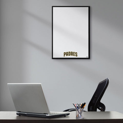 San Diego Padres: Wordmark - Framed Dry Erase Wall Sign - The Fan-Brand