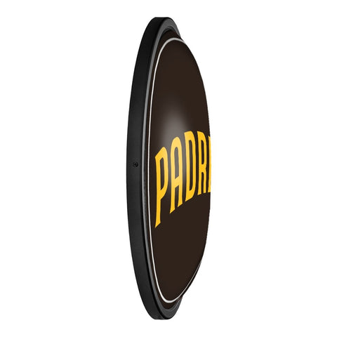 San Diego Padres: Wordmark - Round Slimline Lighted Wall Sign - The Fan-Brand