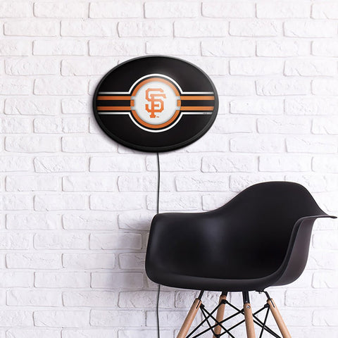 San Francisco Giants: Oval Slimline Lighted Wall Sign - The Fan-Brand