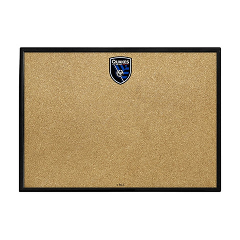 San Jose Earthquakes: Framed Cork Board Wall Sign - The Fan-Brand