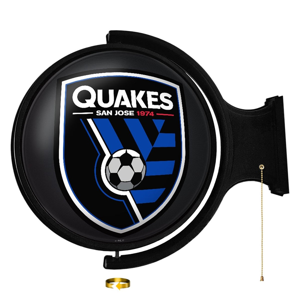 San Jose Earthquakes: Original Round Rotating Lighted Wall Sign - The Fan-Brand