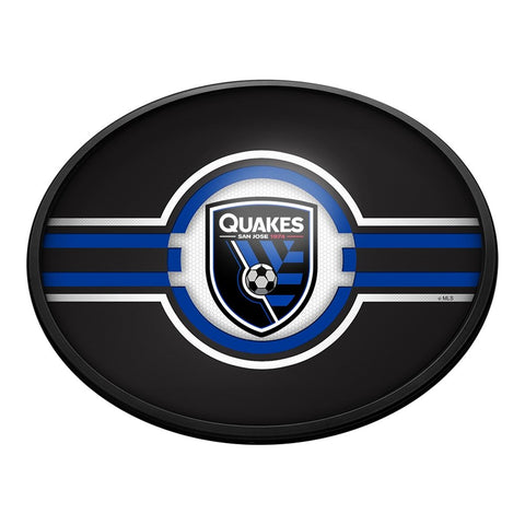 San Jose Earthquakes: Oval Slimline Lighted Wall Sign - The Fan-Brand