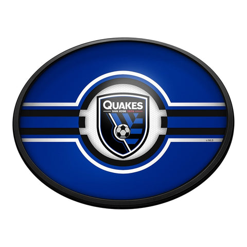 San Jose Earthquakes: Oval Slimline Lighted Wall Sign - The Fan-Brand