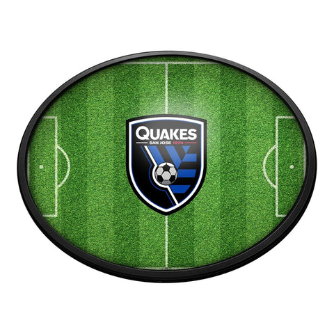 San Jose Earthquakes: Pitch - Oval Slimline Lighted Wall Sign - The Fan-Brand