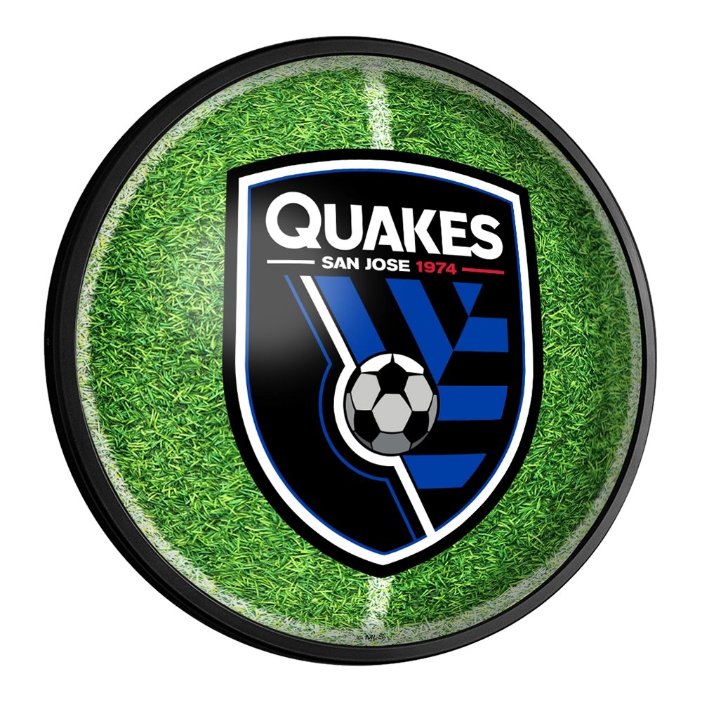 San Jose Earthquakes: Pitch - Round Slimline Lighted Wall Sign - The Fan-Brand