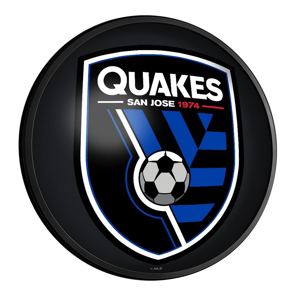 San Jose Earthquakes: Round Slimline Lighted Wall Sign - The Fan-Brand