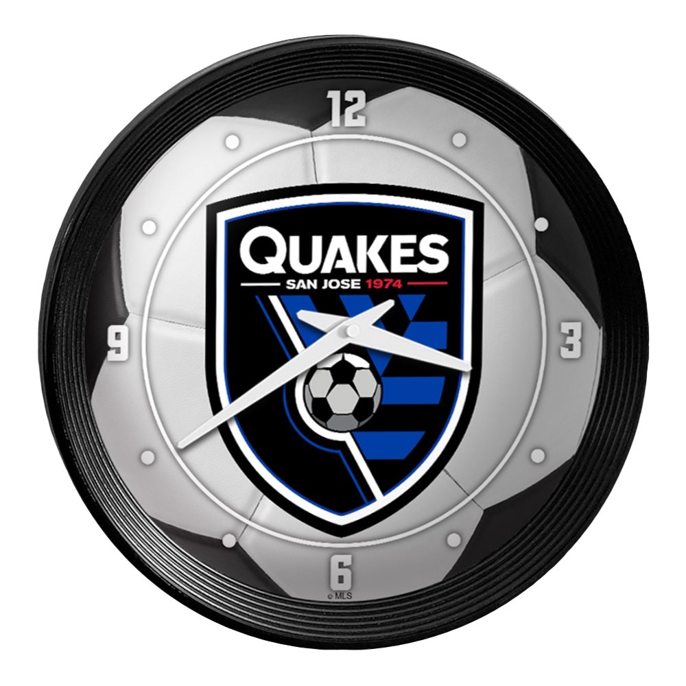 San Jose Earthquakes: Soccer Ball - Ribbed Frame Wall Clock - The Fan-Brand