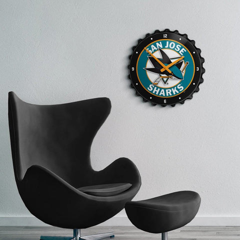 San Jose Sharks: Bottle Cap Wall Clock - The Fan-Brand