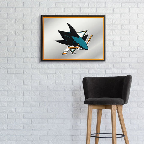 San Jose Sharks: Framed Mirrored Wall Sign - The Fan-Brand