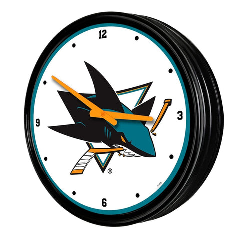 San Jose Sharks: Retro Lighted Wall Clock - The Fan-Brand