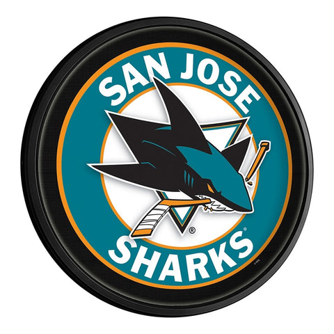 San Jose Sharks: Round Slimline Lighted Wall Sign - The Fan-Brand