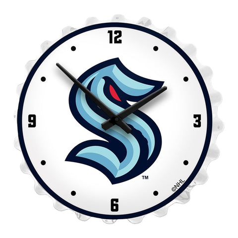 Seattle Kraken: Bottle Cap Lighted Wall Clock - The Fan-Brand