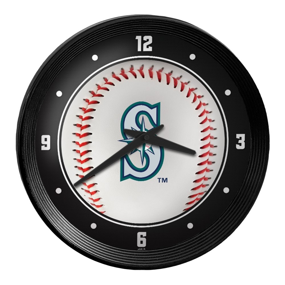 Seattle Mariners: Baseball - Ribbed Frame Wall Clock - The Fan-Brand
