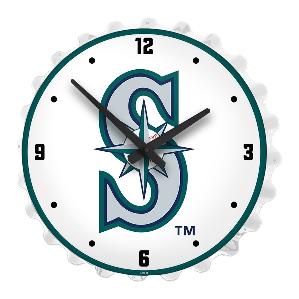 Seattle Mariners: Logo - Bottle Cap Lighted Wall Clock - The Fan-Brand