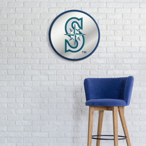 Seattle Mariners: Logo - Modern Disc Mirrored Wall Sign - The Fan-Brand