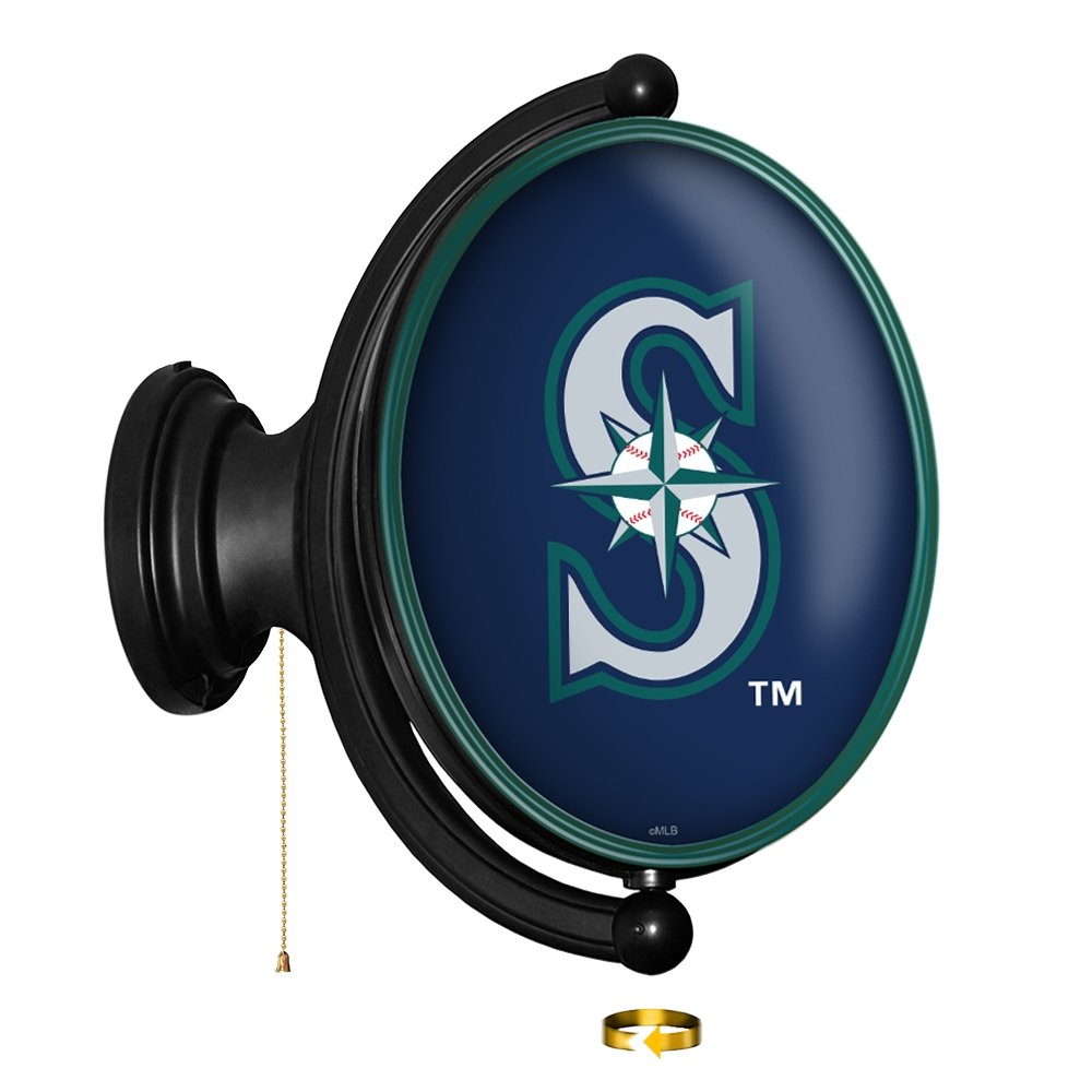 Seattle Mariners: Original Oval Rotating Lighted Wall Sign - The Fan-Brand