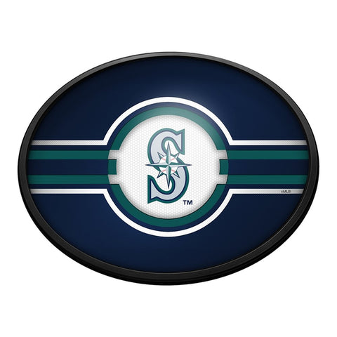 Seattle Mariners: Oval Slimline Lighted Wall Sign - The Fan-Brand