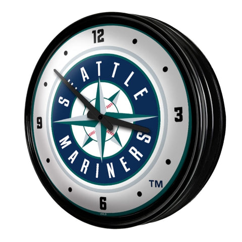 Seattle Mariners: Retro Lighted Wall Clock - The Fan-Brand