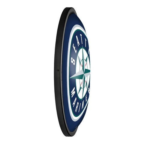 Seattle Mariners: Round Slimline Lighted Wall Sign - The Fan-Brand