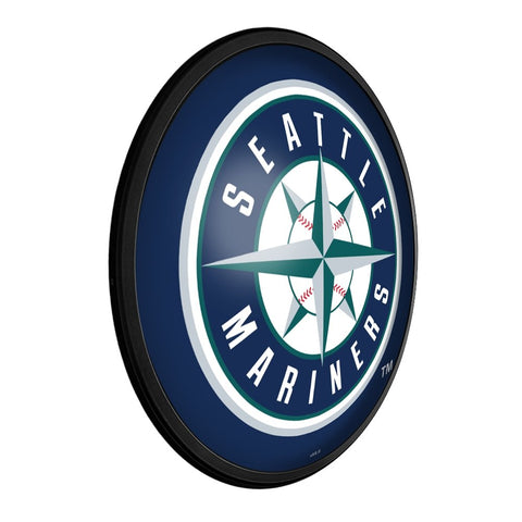 Seattle Mariners: Round Slimline Lighted Wall Sign - The Fan-Brand