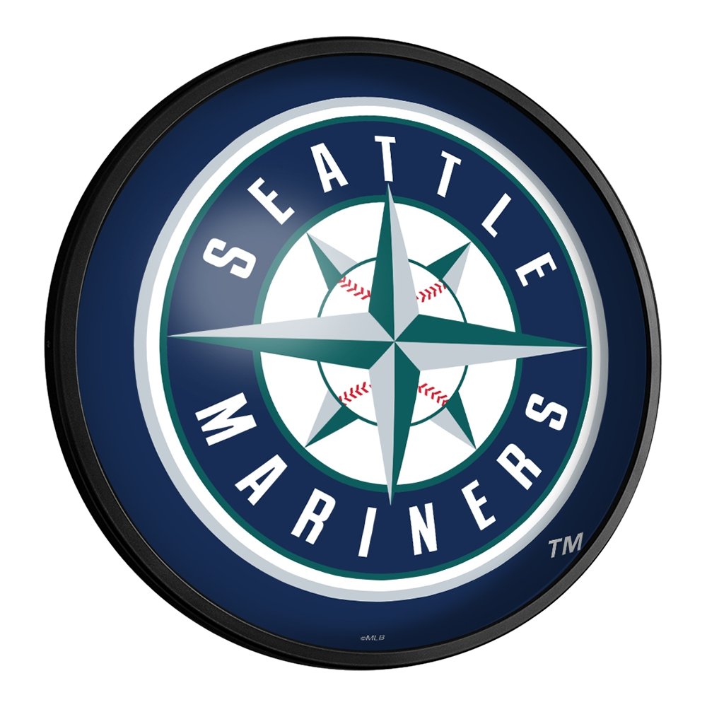 Seattle Mariners: Round Slimline Lighted Wall Sign - The Fan-Brand