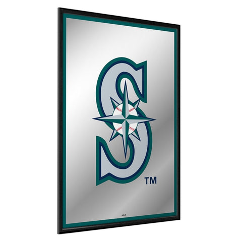 Seattle Mariners: Vertical Framed Mirrored Wall Sign - The Fan-Brand