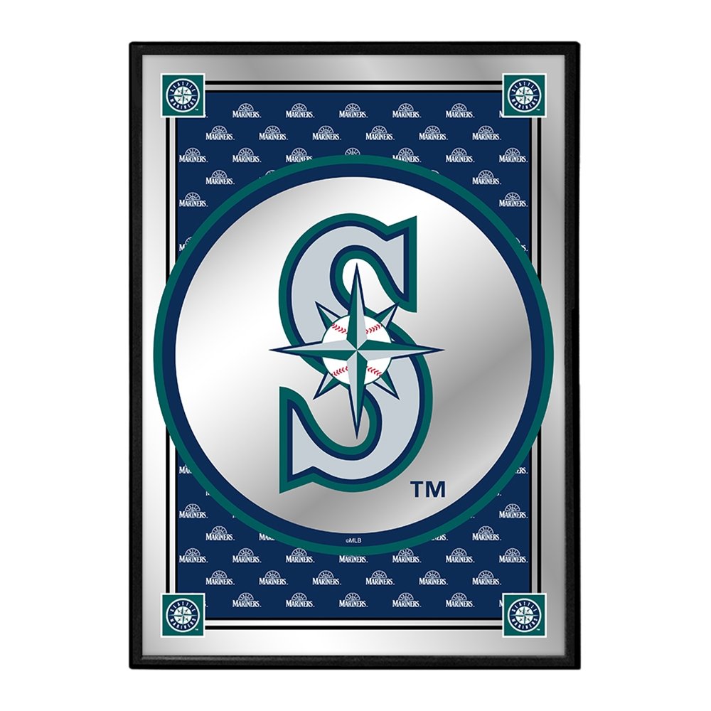 Seattle Mariners: Vertical Team Spirit - Framed Mirrored Wall Sign - The Fan-Brand