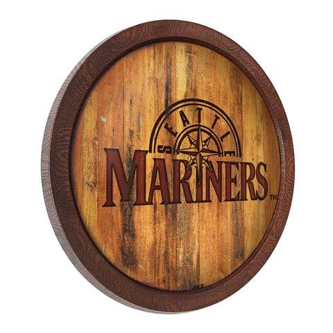 Seattle Mariners: Wordmark - Branded Faux Barrel Top Sign