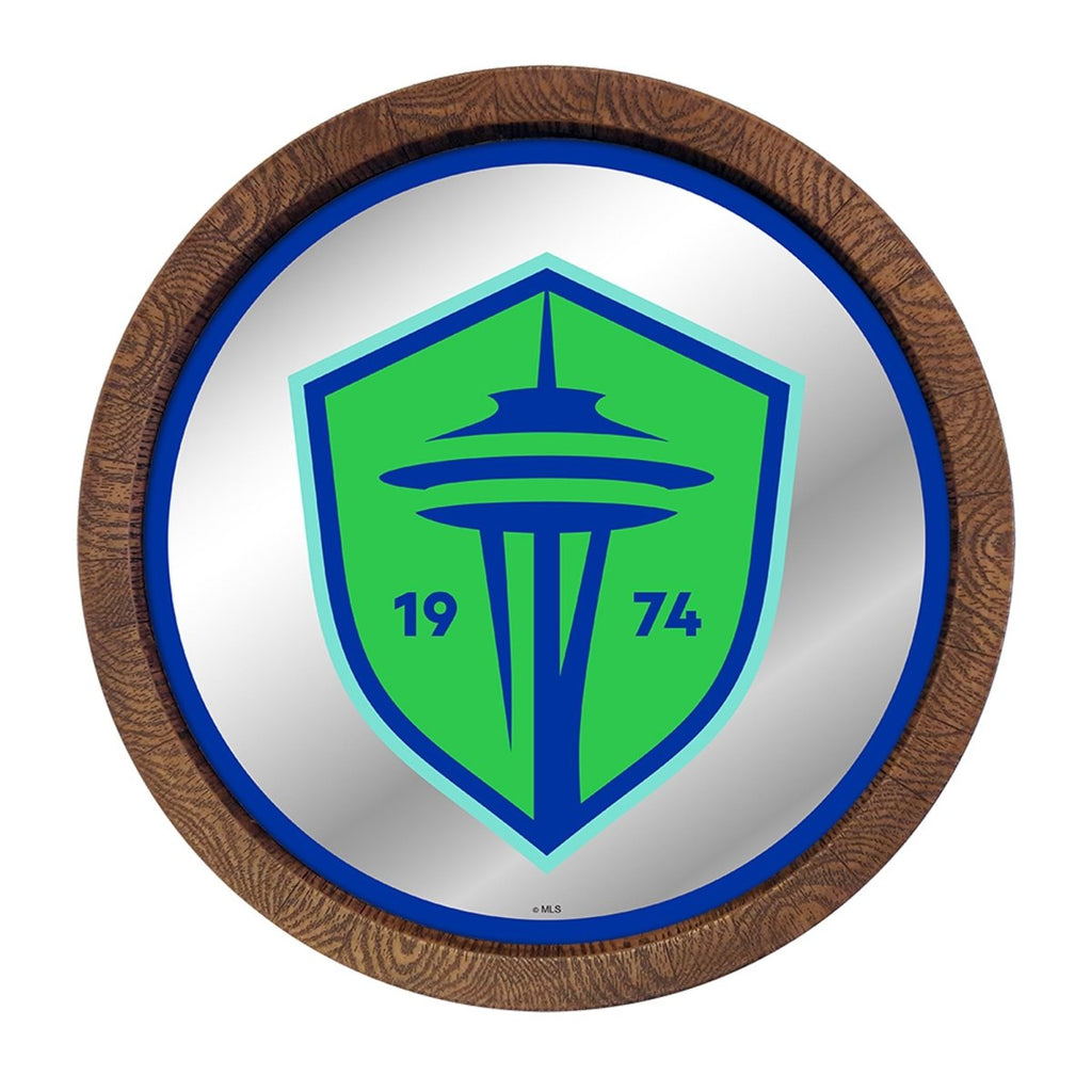 Seattle Sounders: Barrel Top Framed Mirror Mirrored Wall Sign - The Fan-Brand