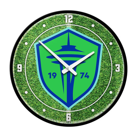 Seattle Sounders: Pitch - Modern Disc Wall Clock - The Fan-Brand