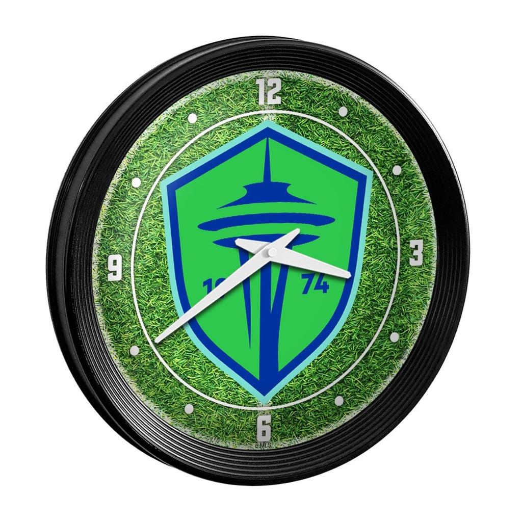 Seattle Sounders: Pitch - Ribbed Frame Wall Clock - The Fan-Brand