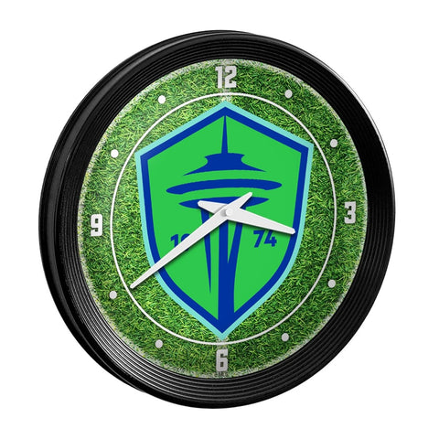 Seattle Sounders: Pitch - Ribbed Frame Wall Clock - The Fan-Brand