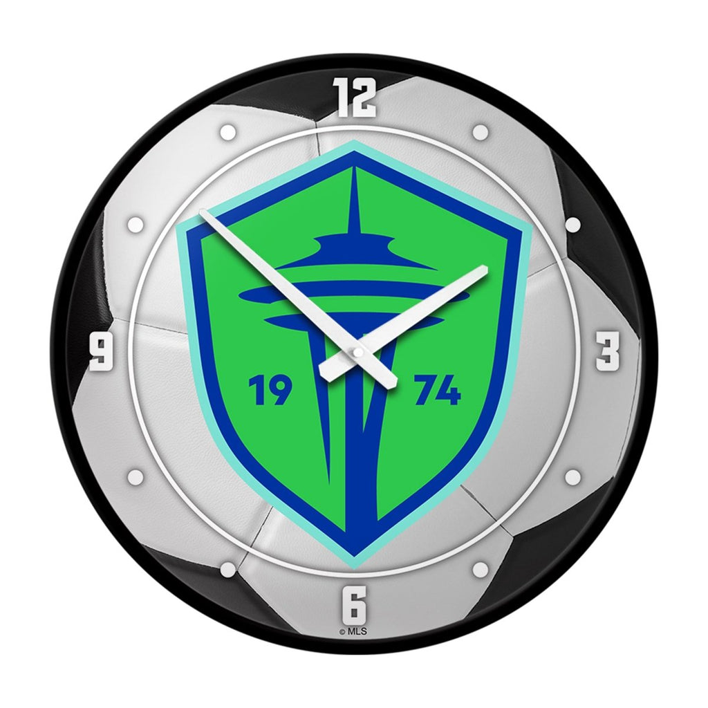 Seattle Sounders: Soccer Ball - Modern Disc Wall Clock - The Fan-Brand